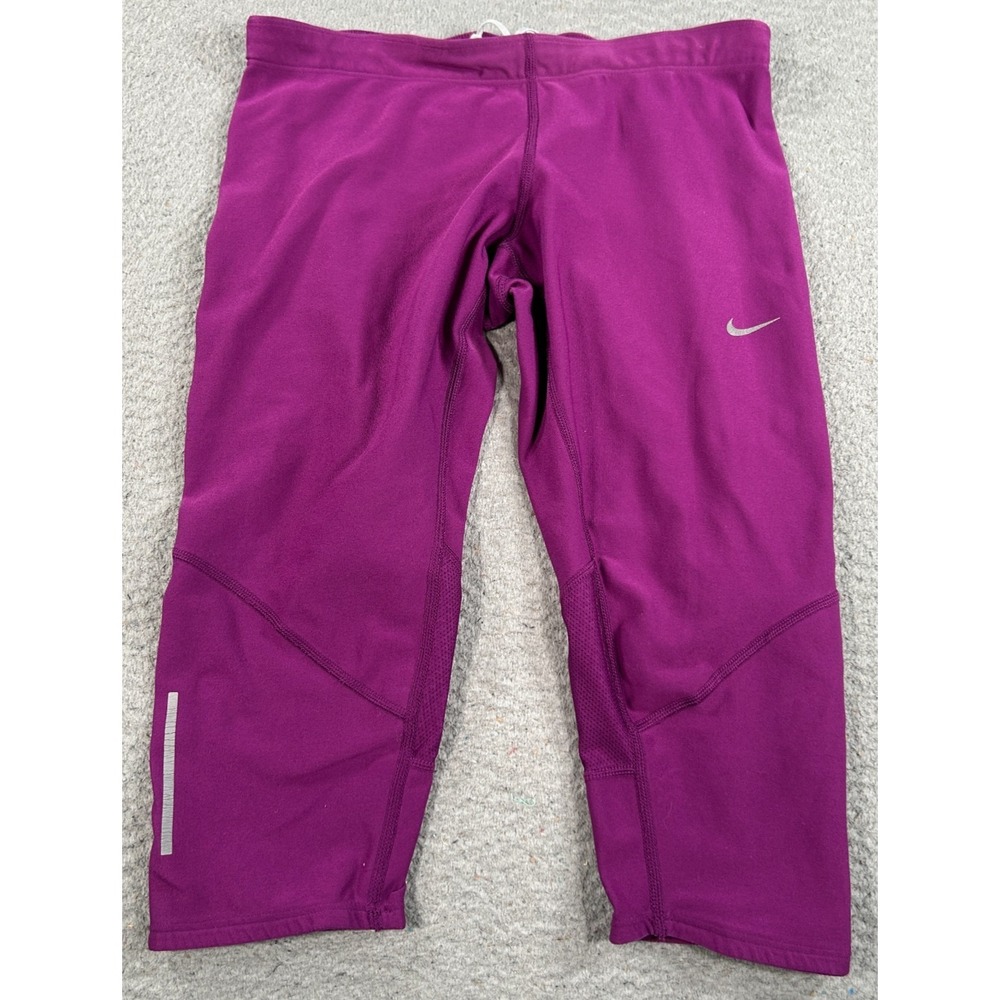 Nike Leggings Women's Small Purple‎ Cropped Running Yoga Gym Workout